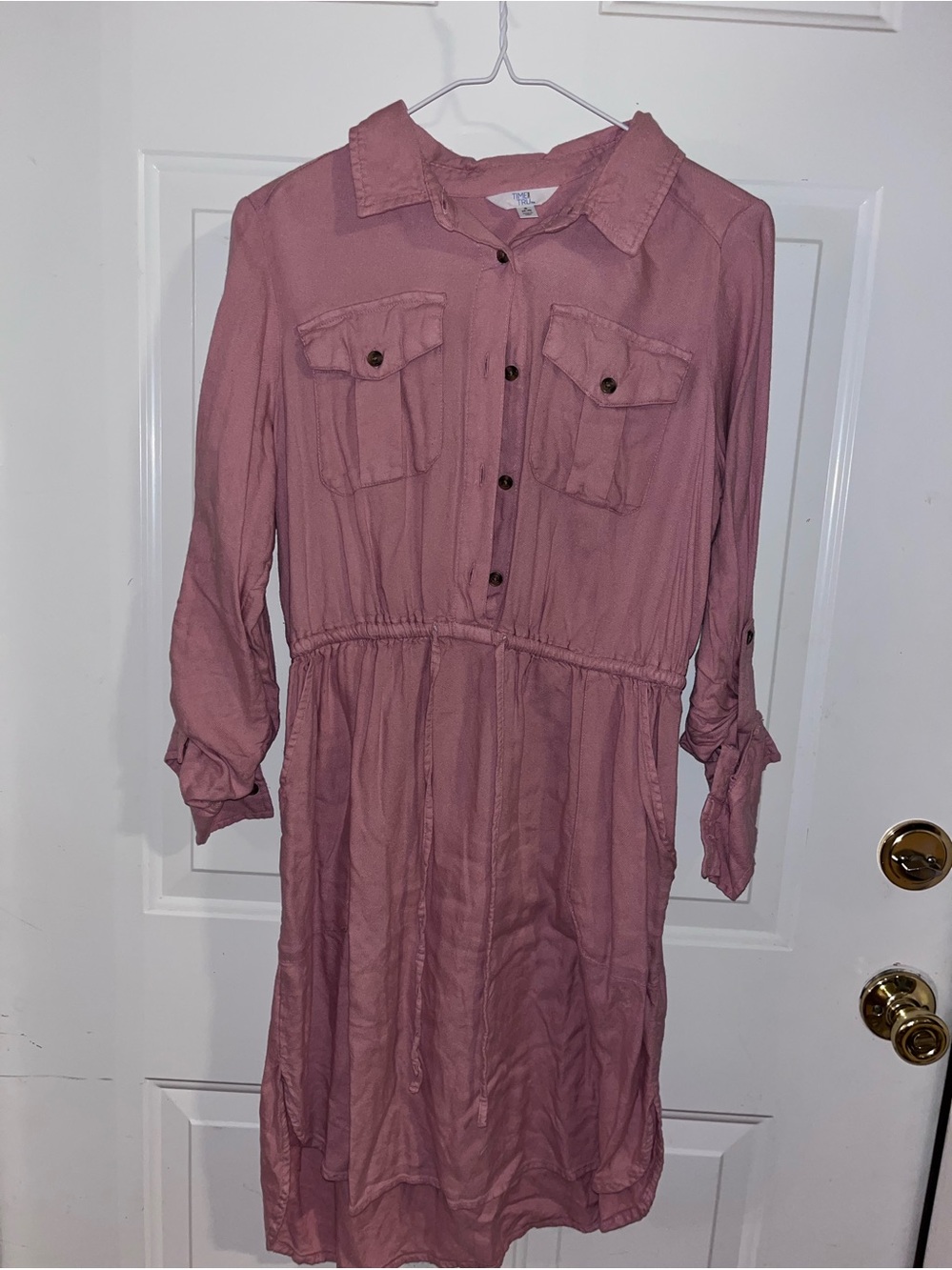 Time and Tru Dusty Rose Button Down Dress